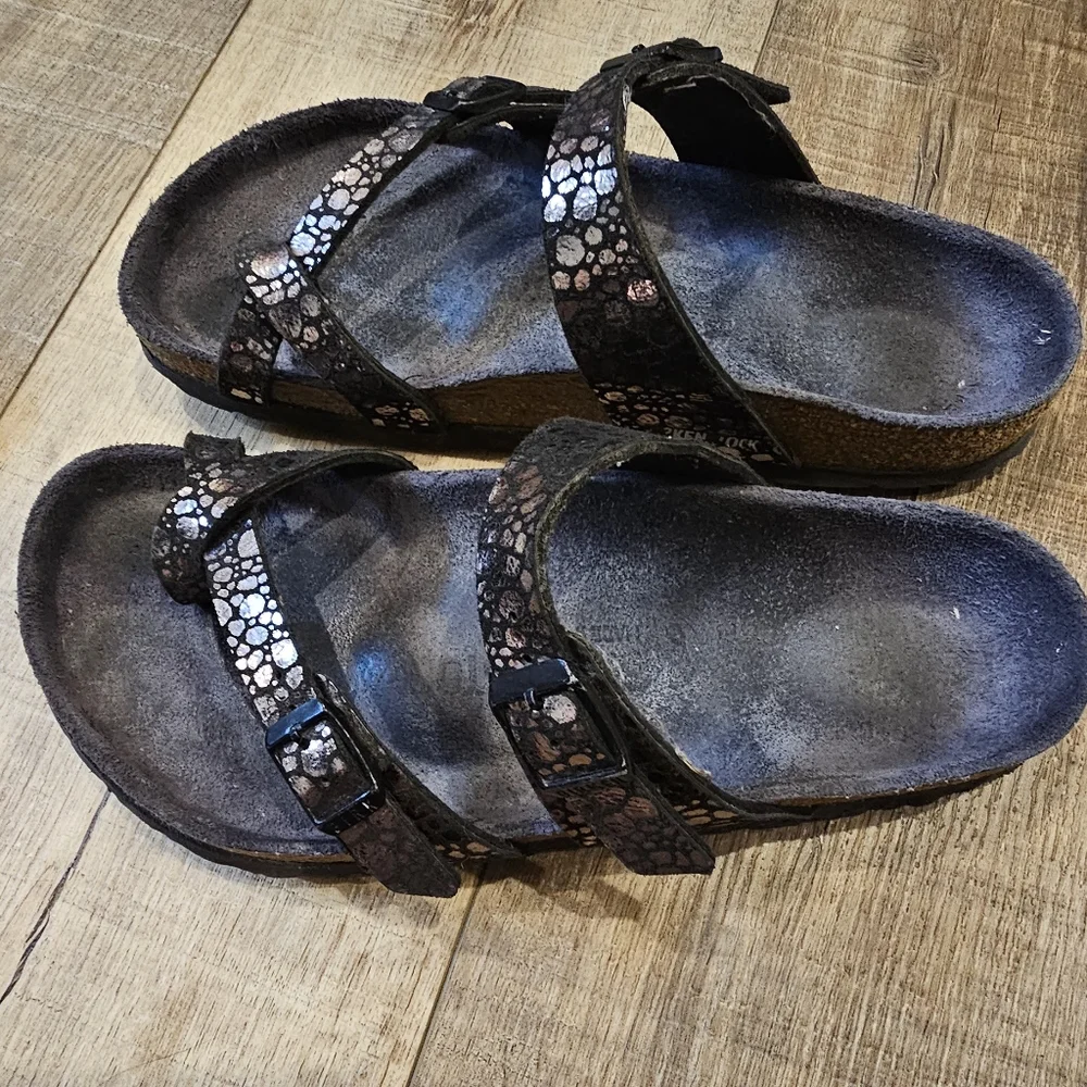 Birkenstock Black Sandals With Silver - Picture 2 of 6